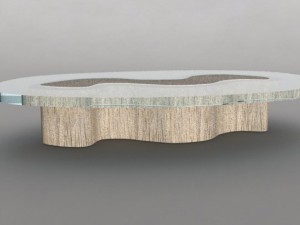wooden glass table 3D-Modell