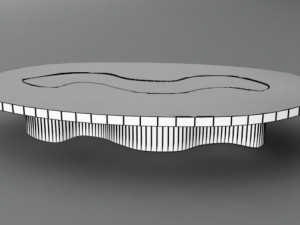 wooden glass table 3D-Modell
