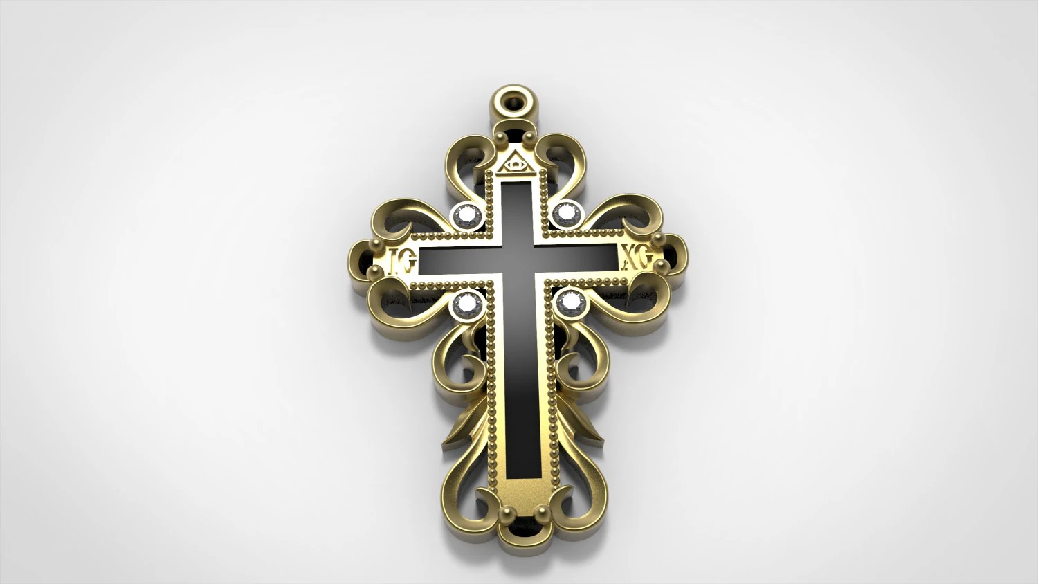 gold cross 3D Model .c4d .max .obj .3ds .fbx .stl .blend 
