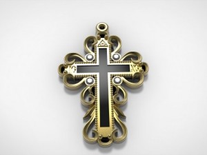 gold cross Modèle 3D