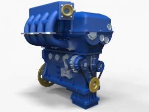 motor de carro Modelo 3D