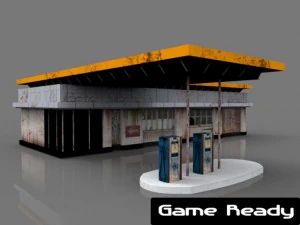 posto de gasolina Modelo 3D