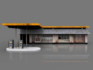 posto de gasolina Modelo 3D