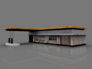 posto de gasolina Modelo 3D