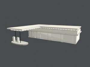 posto de gasolina Modelo 3D