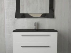 meble łazienkowe quadro czarne Model 3D