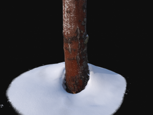 photoscan birch trunk with snow 2 Modelo 3D