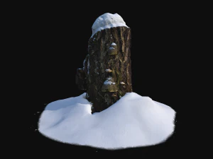photoscan birch trunk with snow 2 3D Model