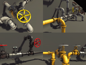 pbr modular pipes set 3D 모델