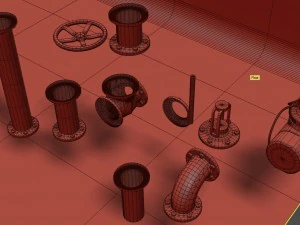 Set tubi modulari pbr Modello 3D