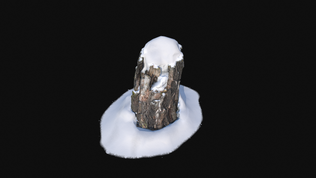 3d stump with snow 3 vr 3D Model .c4d .max .obj .3ds .fbx .stl .blend 