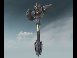 fantasy hammer with scull 3D Model