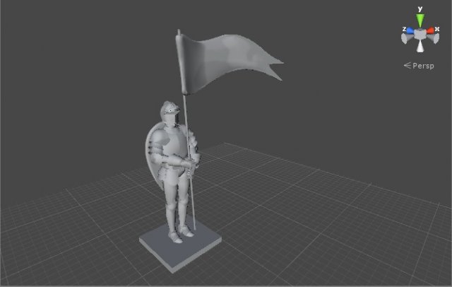 knight with banner 3D Model .c4d .max .obj .3ds .fbx .stl .blend 