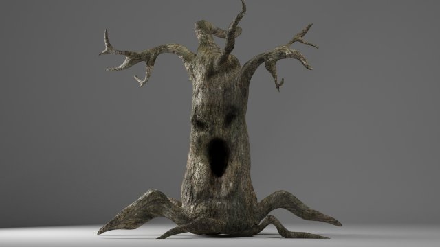 evil tree halloween 3D मॉडल .c4d .max .obj .3ds .fbx .stl .blend 