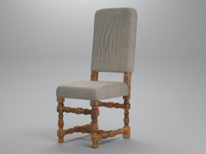 old desk 19 century with extra object low-poly 3D Model