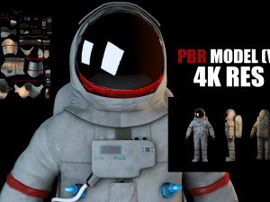 vr astronaut with pbr material 3D मॉडल