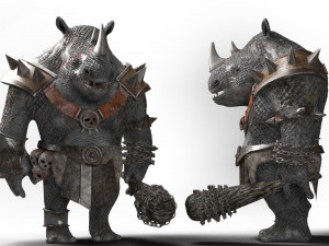 rhino warrior game character 3D-Modell