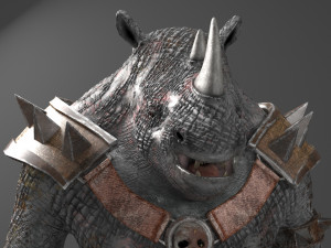 rhino warrior game character Model 3D