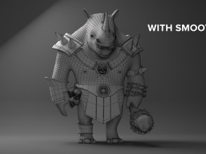 rhino warrior game character Model 3D