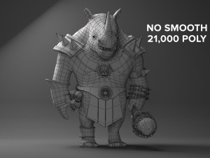 rhino warrior game character Model 3D