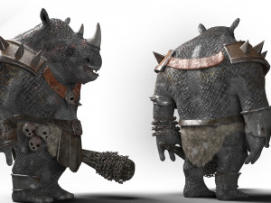 rhino warrior game character Model 3D