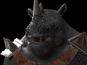 rhino warrior game character Model 3D