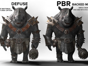 rhino warrior game character Model 3D