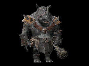 rhino warrior game character 3D Model