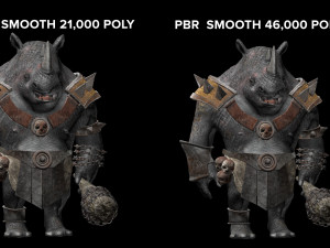 rhino warrior game character Model 3D
