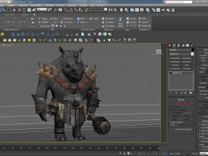 rhino warrior game character 3D Model