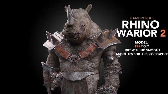 rhino warrior game character version 2 3D-Modell .c4d .max .obj .3ds .fbx .stl .blend 
