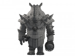 rhino warrior game character version 2 3D-Modell