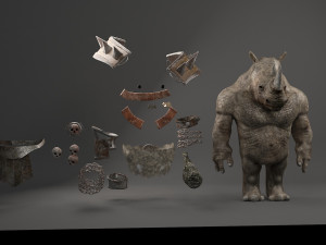 rhino warrior game character version 2 3D-Modell