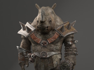 rhino warrior game character version 2 3D-Modell