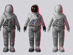 astronaut rigged low poly 3D 模型