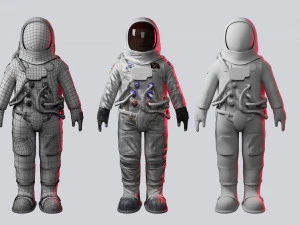 astronaut rigged low poly 3D Model