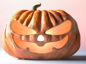 halloween pumpkin evil low-poly 3D Model