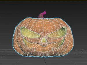 halloween pumpkin evil low-poly 3D Model