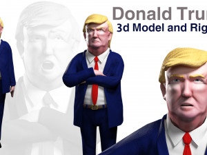 cartoon donald trump 3Dモデル