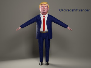 cartoon donald trump Model 3D