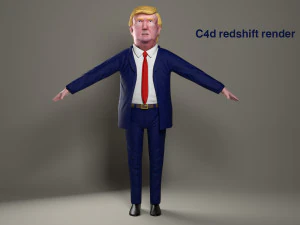 cartoon donald trump 3D Model