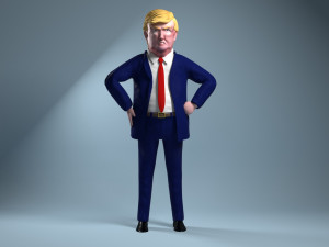 cartoon donald trump Model 3D