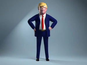 cartoon donald trump 3D Model