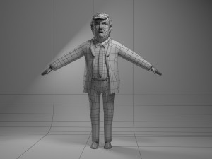 cartoon donald trump Model 3D
