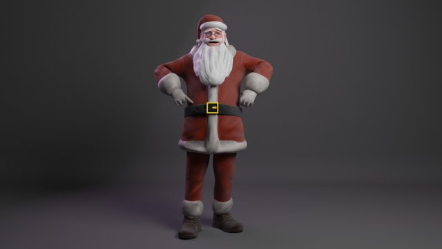 santa claus rigged low-poly 3D Model .c4d .max .obj .3ds .fbx .stl .blend 
