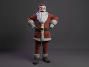 Noel Baba d&uuml;ş&uuml;k poli ile donatıldı 3D Model