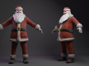 santa claus rigged low-poly 3D Model