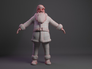 santa claus rigged low-poly 3D Model