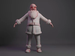 santa claus rigged low-poly 3D Model