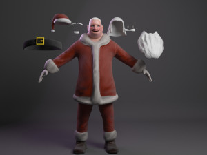 santa claus rigged low-poly 3D Model
